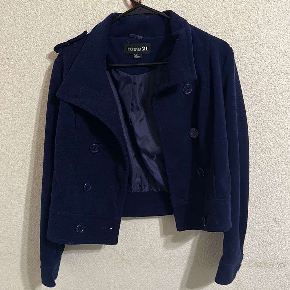 Navy blue peacoat